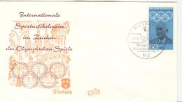 Germany Olympic Cover With Olympic Stamp And Cancel For International Sportgoods Fair In Wiesbaden - Zomer 1968: Mexico-City