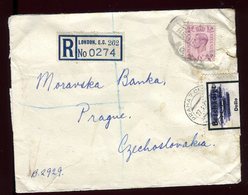 Royaume - Uni - Enveloppe En Recommandé De Londres Pour Prague En 1947 Avec Contrôle Postal - Covers & Documents