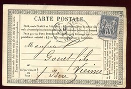 Carte Précurseur De Le Cateau Pour Vienne En 1878 - Cartoline Precursori