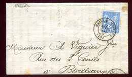 Lettre Avec Texte Commerciale ( Scan Intérieur Sur Demande ) De Gaillac Pour Bordeaux En 1878 - 1877-1920: Periodo Semi Moderno