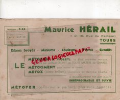 37 - TOURS - BUVARD MAURICE HERAIL- LE METOZINC- VIOLET- METOFER- VERNIS-ANTI ROUILLE- 7 RUE DU REMPART- RARE - Bank En Verzekering