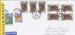 TP N° 626x7 + DIVERS  SUR LETTRE RECOMMANDEE DU 10.04.06 POUR LA FRANCE+POSTE RESTANTE - Briefe U. Dokumente