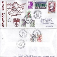 TP N° TAXE 54+59   SUR LETTRE DE 1986 POUR POSTE RESTANTE + TAXE 60+57+53 POUR AFF. INSUFFISANT - Storia Postale