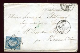 Enveloppe De Lyon Pour Roman En 1858 - 1877-1920: Periodo Semi Moderno