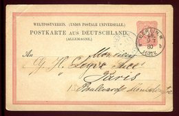 Allemagne - Entier Postal De Berlin Pour La France En 1880 - Postkarten