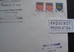 A111 - CàD : SOUTHAMPTON PAQUEBOT 1966 ☛☛☛ MARQUE PAQUEBOT " FRANCE " LE PLUS LONG PAQUEBOT DU MONDE - Schiffspost