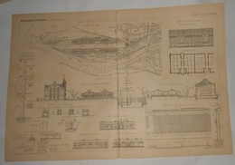 Plan De L'aménagement Et Outlllage Du Nouveau Port De Brème. Allemagne. 1891. - Travaux Publics