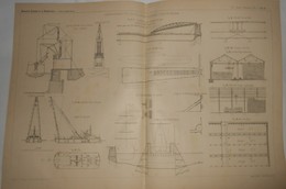 Plan De L'aménagement Et Outlllage Du Nouveau Port De Brème. Allemagne. 1891. - Travaux Publics