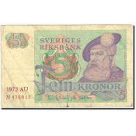 Billet, Suède, 5 Kronor, 1963-1976, 1973, KM:51c, TB - Schweden