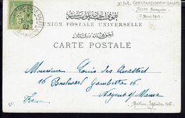 FR - Constantinople - Galata - Poste Française - 5 Ct Sage N° 102 - Corresp. Vers Nogent S/ Marne - CPA "Orientale" B/TB - Briefe U. Dokumente