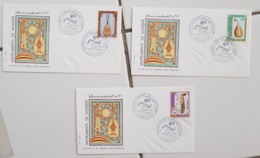 ALGERIE Musique, Musica, Instruments De Musique,Yvert N° 460/62 FDC, Sur 3 Enveloppes Premier Jour. - Musique