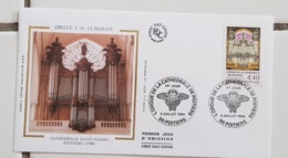 FRANCE Musique, Instruments De Musique, Yvert 2890 FDC, Enveloppe Premier Jour Sur Soie. 1er Jour CATHEDRALE DE POITERS - Musique