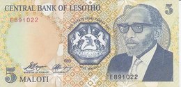 Lesotho  P-10  5 Maloti   1989  UNC - Lesoto