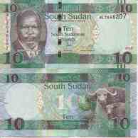 South Sudan  P-12a  10 Pounds   2015  UNC - Sudán Del Sur