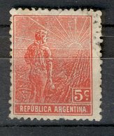 Argentina Argentine 1911 - Oblitéré Used - Trace De Charnière Y&T N° 195 5 Centavos - Usados