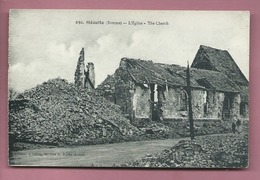 CPA Souple  Provenant D'un Carnet - Méaulte -(Somme) - L'église - The Church - Meaulte