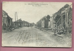 CPA Souple  - Méaulte -(Somme) - La Grande Rue - The Great Street - Meaulte