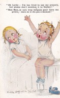 Illust GWEN GAYWARD YOUNG . 2 Fillettes Au Coucher "Mon Dieu, Je Suis Trop Fatiguée Pour Faire Ma Prière ... à Maman " - Autres & Non Classés