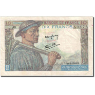 France, 10 Francs, 10 F 1941-1949 ''Mineur'', 1941, 1944-01-20, TTB+, KM:99c - 10 F 1941-1949 ''Mineur''