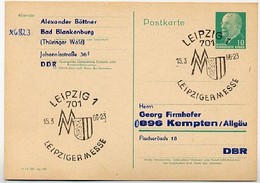 DDR P71 Postkarte ZUDRUCK BÖTTNER #2 Firmhofer Kempten 1966 Sost. Messe Leipzig - Cartes Postales Privées - Oblitérées