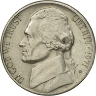 Monnaie, États-Unis, Jefferson Nickel, 5 Cents, 1971, U.S. Mint, Denver, TTB - 1938-42: Pièces D'Avant Guerre