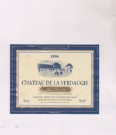 ETIQUETTE DE VIN MONBAZILLAC, CHATEAU DE LA VERDAUGIE En1994! - Monbazillac