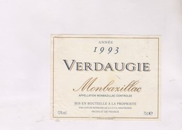 ETIQUETTE DE VIN MONBAZILLAC 1993! - Monbazillac