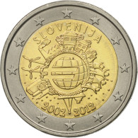 Slovénie, 2 Euro, 10 Ans De L'Euro, 2012, SUP+, Bi-Metallic, KM:107 - Slowenien