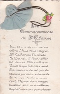 ¤¤  -  Carte à Système Avec Tissus  -  Bonnet De Sainte-Catherine  -  Les Commandements   -  ¤¤ - Prénoms