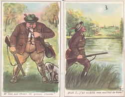 ¤¤  -  Lot De 6 Cartes D'Illustrateur " Chaperon - Spann Etc ..."  -  Chasse , Chasseurs   -  ¤¤ - Chasse