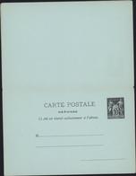 Entier Sage 10c Noir CP Verte 3 Lignes Avec Réponse Sans République Française Storch G39 Cote 25 Euros - Standard Postcards & Stamped On Demand (before 1995)