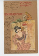 Illustrateur RAPHAEL KIRCHNER - ART NOUVEAU - "La Guerre Amusante - BOMBARDEMENT " Signée Sous Pseudo M RASCHKA - Kirchner, Raphael