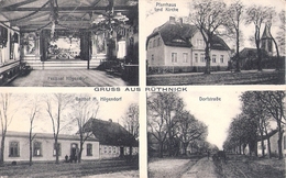 Gruss Aus RÜTHNICK Amt Lindow Gasthof Hilgendorf Pfarrhaus Dorfstraße Mit Ortsstempel HERZSPRUNG 30.7.1912 Gelaufen - Lindow