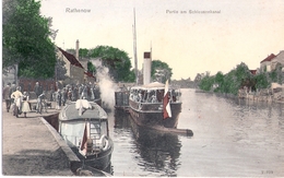 RATHENOW Am Schleusenkanal 1907 Flußfahrgastschiffe Anlegeplatz Fast TOP-Erhaltung - Rathenow