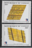 Congo Kongo 1999 Mi. 1599 - 1600 Tissus Raphia PhilexFrance 1999 Paris MNH ** - Neufs