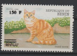 Bénin 2000 Mi. 1304 Chat Katze Cat Gatto Faune Fauna Surchargé Overprint MNH** - Bénin – Dahomey (1960-...)