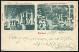 91852 SZOLNOK 1899. Vasúti étterem, Mulatókert, Régi Képeslap - Hungary