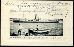 55966 1906. D.D.S.G. Dampfer Elisabeth Postahajó, Régi Képeslap  /  1906 D.D.S.G. Steamer Elisabeth, Vintage Pic. P.card - Hongrie