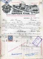 95918 Markus Pick, Szalámigyár, Szeged, Régi,fejléces,céges Számla 1924 - Ohne Zuordnung
