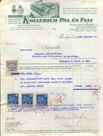 95965 KOLLERICH Pál és Fiai, Szitaárugyár , Régi Fejléces,céges Számla 1922. - Unclassified