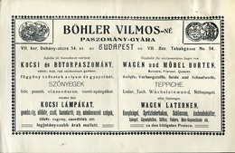 95975 Böhler Vilmosné, Paszománygyár Régi,fejléces,céges Számla 1923. - Zonder Classificatie