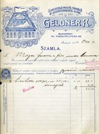 95999 Geldner Üvegcsiszoló Gyár Régi ,fejléces,céges Számla 1914. - Ohne Zuordnung