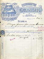 95999 Geldner Üvegcsiszoló Gyár Régi ,fejléces,céges Számla 1914. - Non Classés