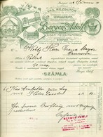 96004 Berger Adolf, Vas és Rézbútor  Régi ,fejléces,céges Számla  1909. - Ohne Zuordnung