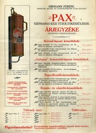96001 PAX Szénsacas Tűzoltókészülék, Árjegyzék  1930. Cca. - Unclassified