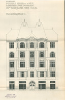 98024 BUDAPEST  1911. Kertész Utca 29. Politzer Ház , Eredeti Homlokzati Terve. Tervezte Fodor Gyula , 1871-1942. „a Sze - Zonder Classificatie