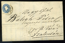 95710 KOLOZSVÁR 1862. Érdekes Tartalmú Levél 15Kr-ral Nagyszalontára Küldve - Used Stamps