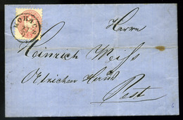 96173 MOHÁCS 1866. Szép 5Kr Céges Levél, Tartalommal Pestre Küldve - Used Stamps