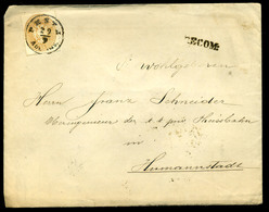 96334 PEST 1863. Ajánlott Levél 15Kr +10Kr (levélbontáskor Sérült) Nagyszebenbe Küldve - Used Stamps