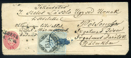 96388 CSORNA 1864. Levél 5kr-ral Mosonyba Küldve, Előoldali Okmánybélyeggel - Used Stamps